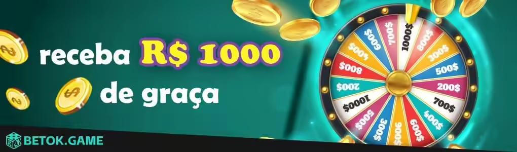 Banner promocional da BETOK GAMES com o texto "RECEBA R$100 DE GRAÇA"